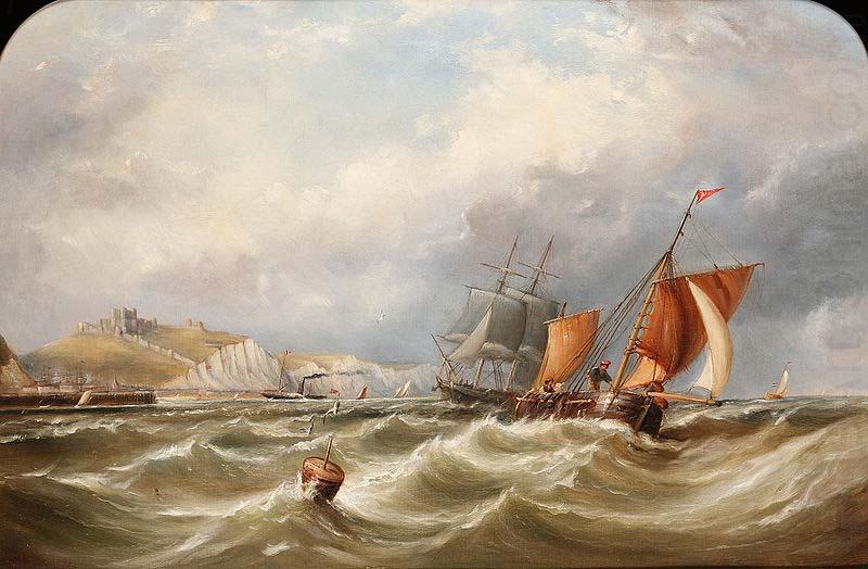 A heavy swell off Dover Harbour, with a Channel packet coming in, Ebenezer Colls